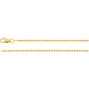 14k Yellow Gold 1.5mm Bead 18" Chain