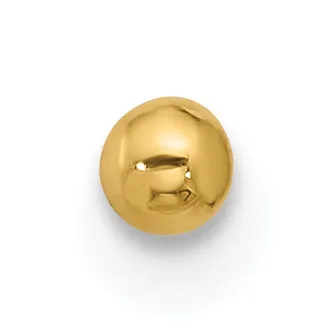 14k Yellow Gold  22 Gauge 2.5mm Ball Nose Stud