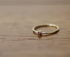 14k Yellow Gold Band Set with Ruby (S0600)