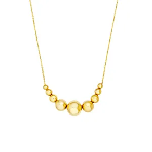 14k Yellow Gold Graduated Bead Necklace
