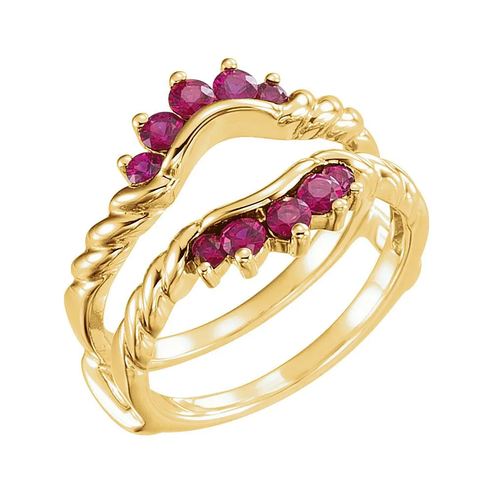 14k Yellow Gold Ring Guard, Size 7