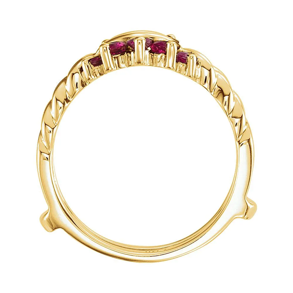14k Yellow Gold Ring Guard, Size 7