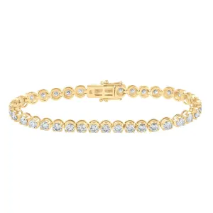 14kt Yellow Gold Womens Round Diamond Studded Tennis Bracelet 6 Cttw