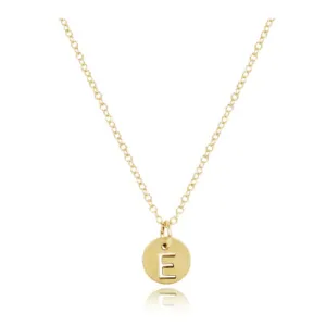 16" Respect Initial Gold Disc Necklace A-Z