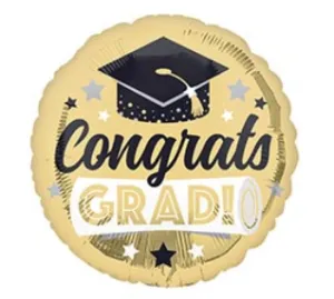 17" Congrats Grad Shiny Gold
