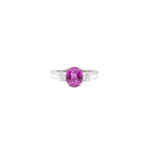18 Karat White Gold Ruby and Diamond Ring