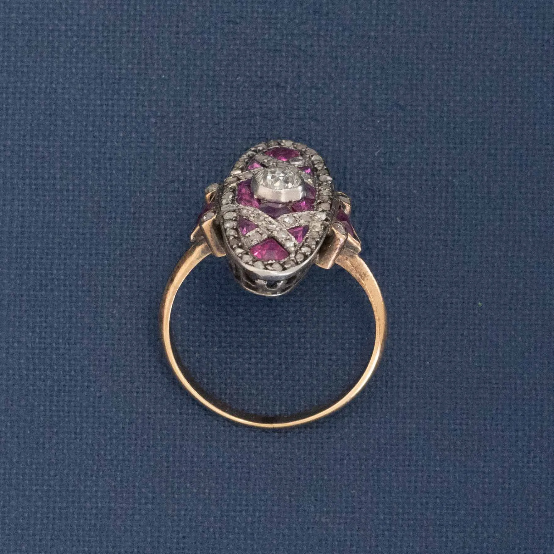 1.80ctw Edwardian Diamond & Pink Sapphire Dinner Ring