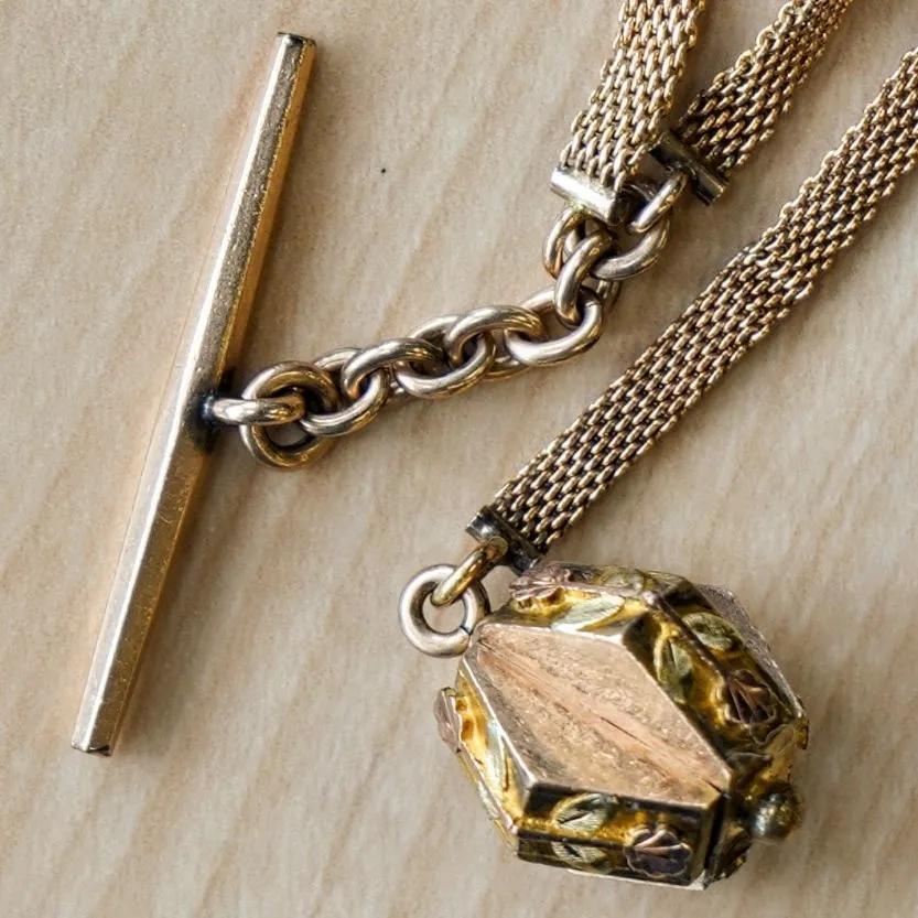 1889 A.W.C. WALTHAM Dress Pocket Watch 6s Grade J Fancy Hunter Case w/ Mesh Chain & Fob