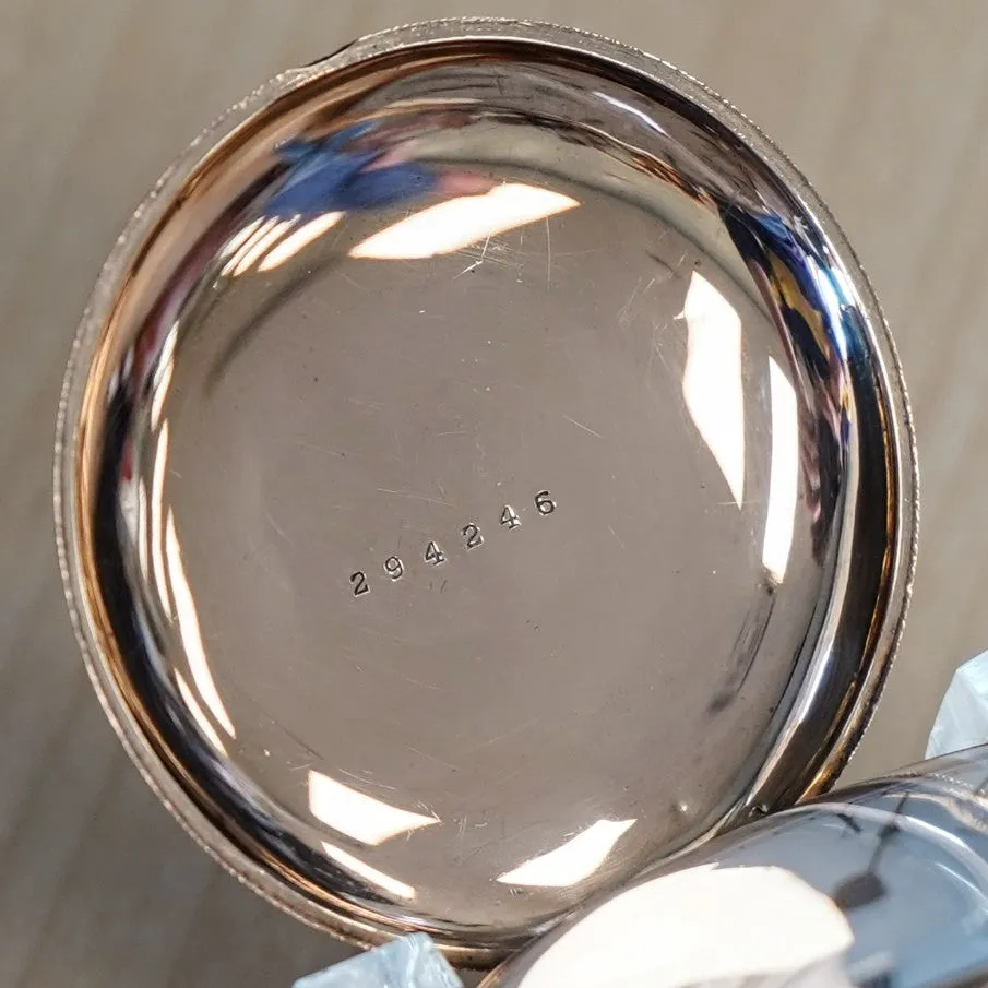 1889 A.W.C. WALTHAM Dress Pocket Watch 6s Grade J Fancy Hunter Case w/ Mesh Chain & Fob