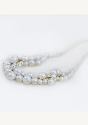 18K & 22K Gold Necklace with Pearl Cluster