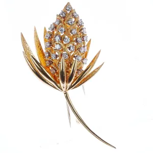 18k Modernist Hammerman Brothers 2cttw diamond fur clip Designed in France