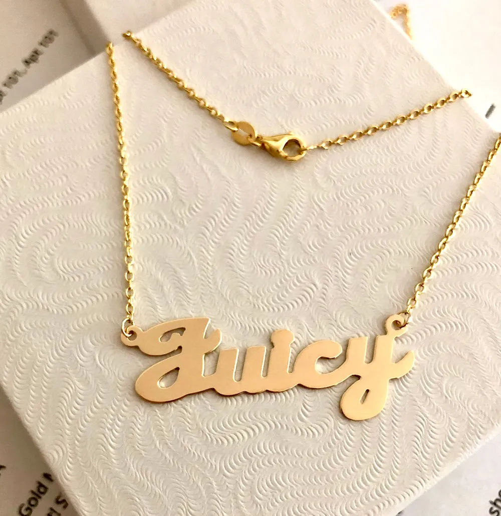18K Solid Gold Name Necklace