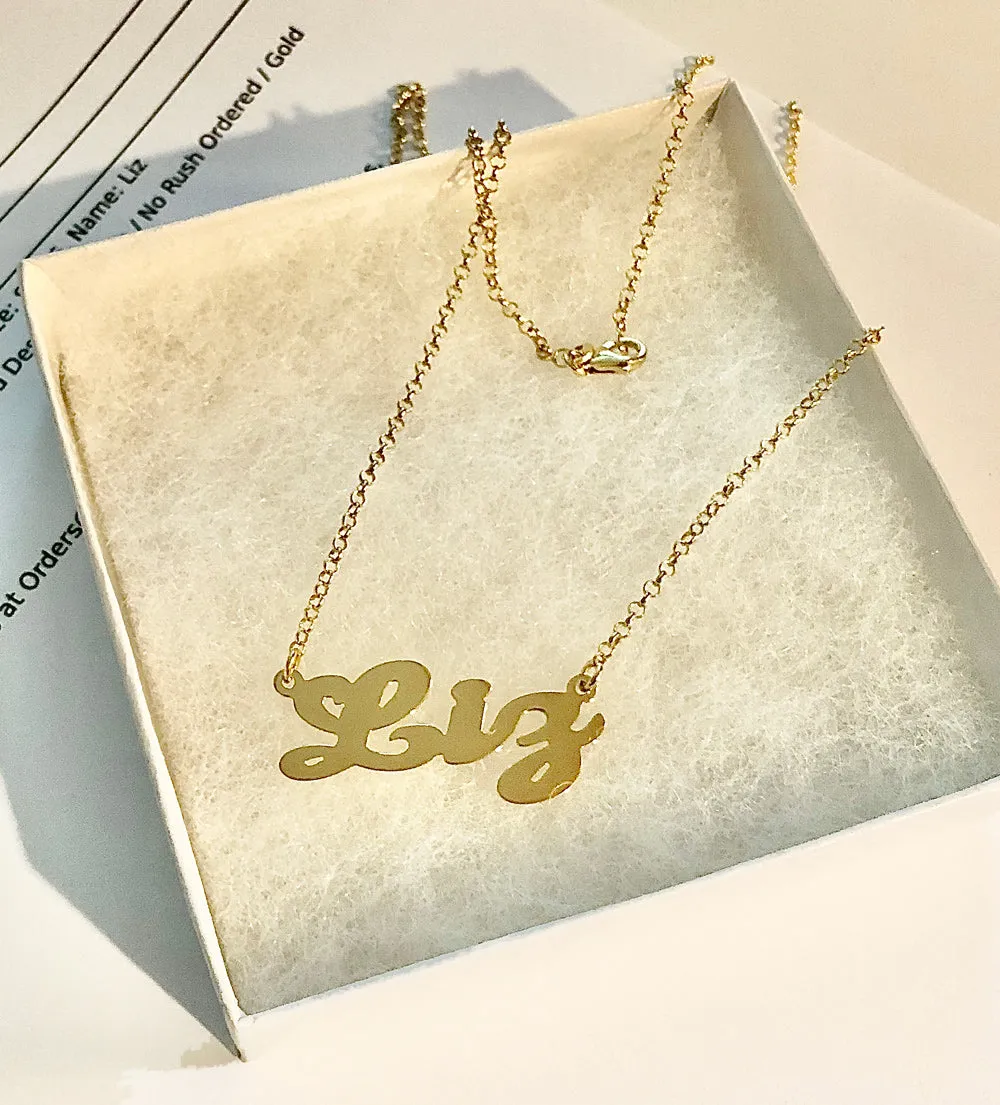 18K Solid Gold Name Necklace
