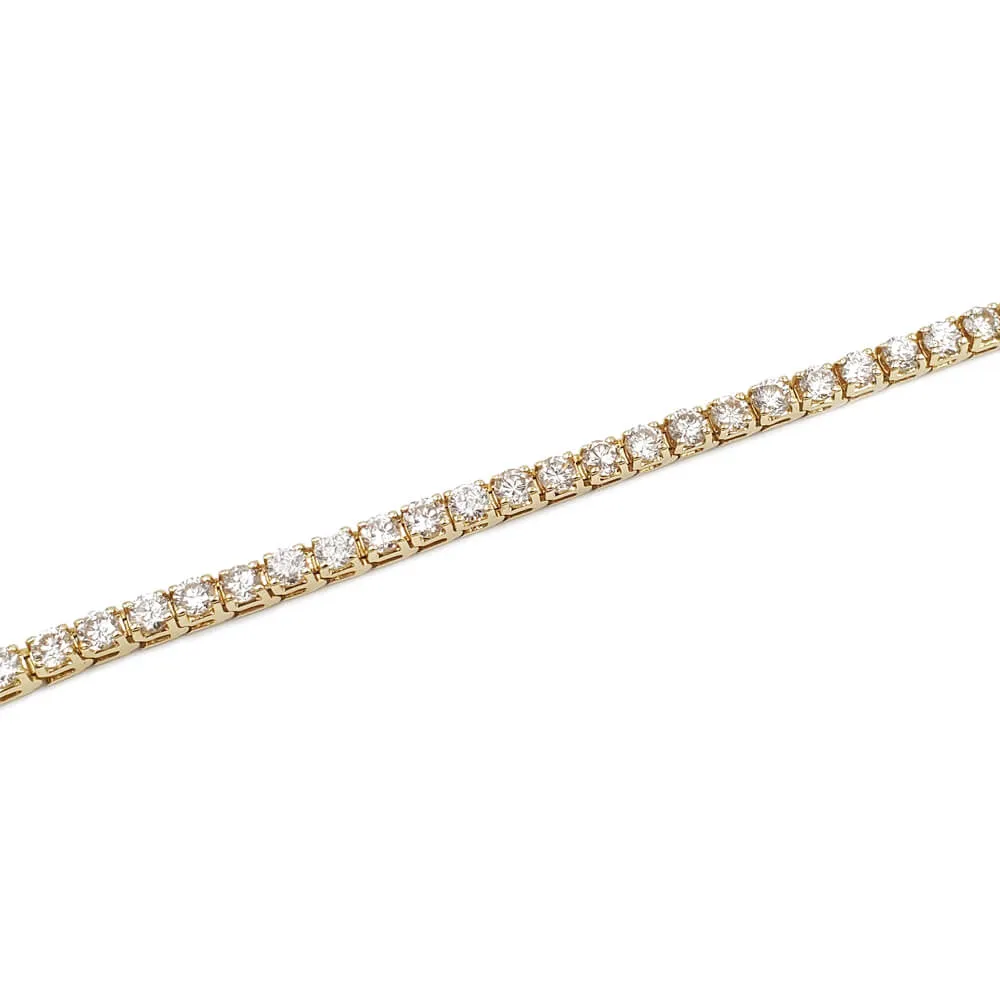 18K Yellow Gold Diamond Tennis Bracelet, 9.66ctw, 18.1g
