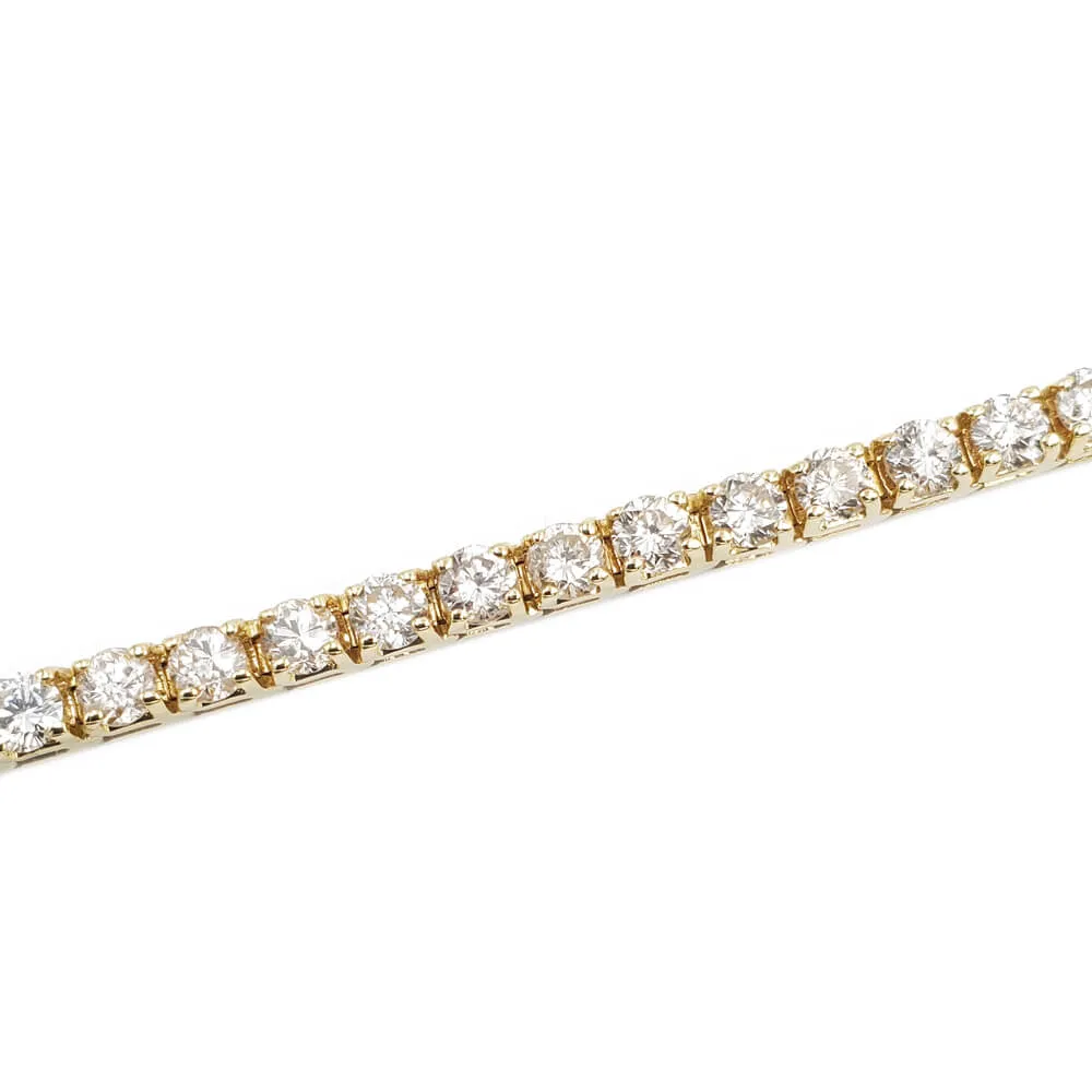 18K Yellow Gold Diamond Tennis Bracelet, 9.66ctw, 18.1g