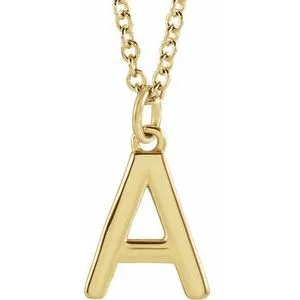 18K Yellow Gold-Plated Sterling Silver Initial A Dangle 18" Necklace