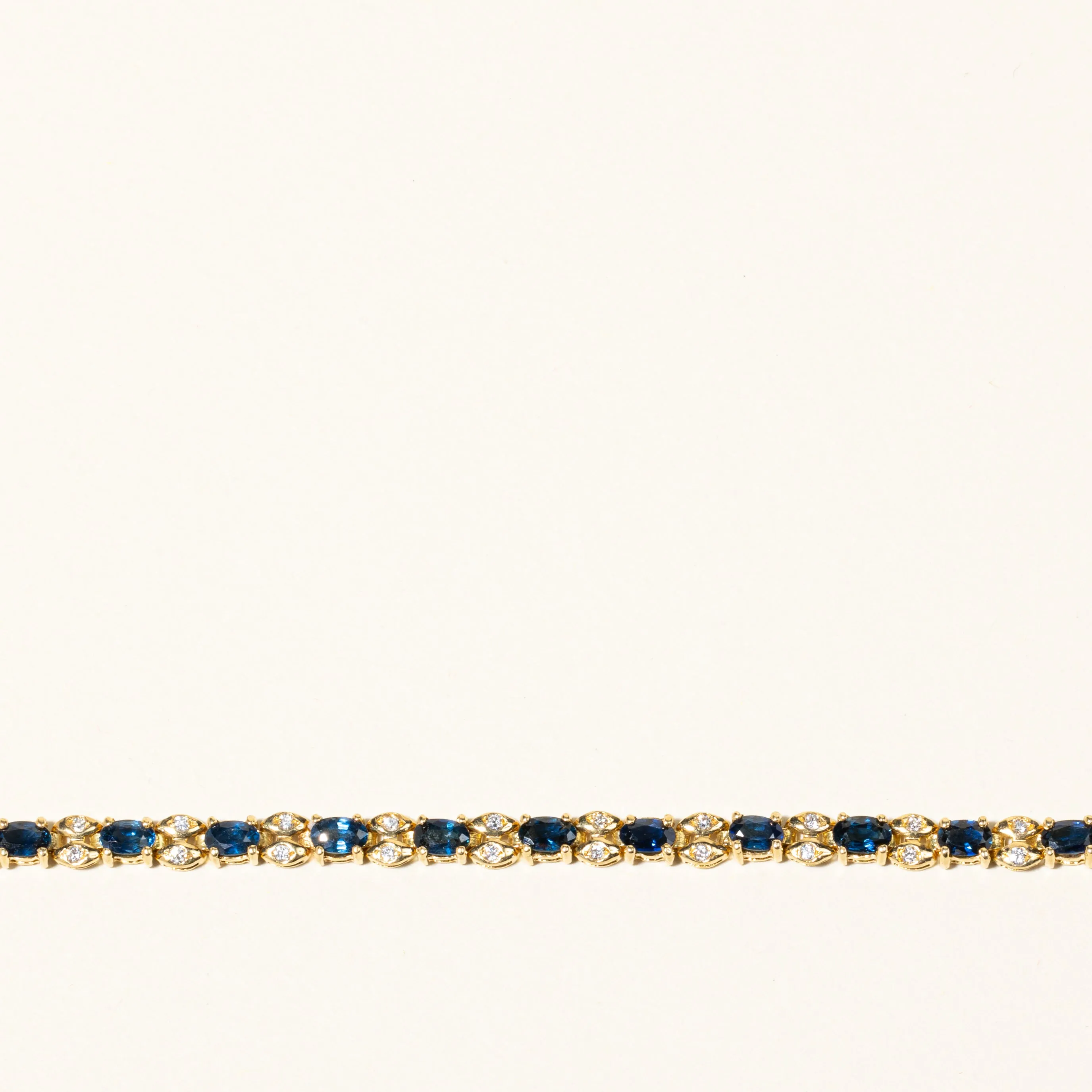 18K Yellow Gold Sapphire & Diamond Bracelet | 4.84ctw, 0.55ctw | 6.75" |