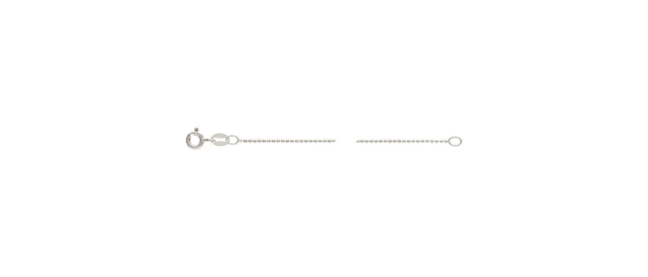 18" 1.0mm DC Bead Chain, Sterling Silver. Made in USA. #501370518D