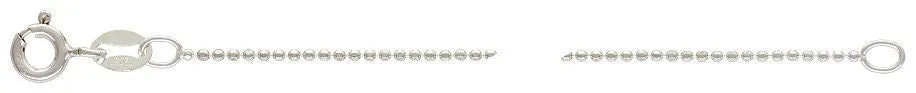 18" 1.0mm DC Bead Chain, Sterling Silver. Made in USA. #501370518D