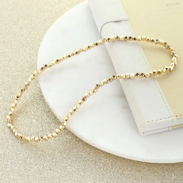 18" Gold Bead Stretch Necklace