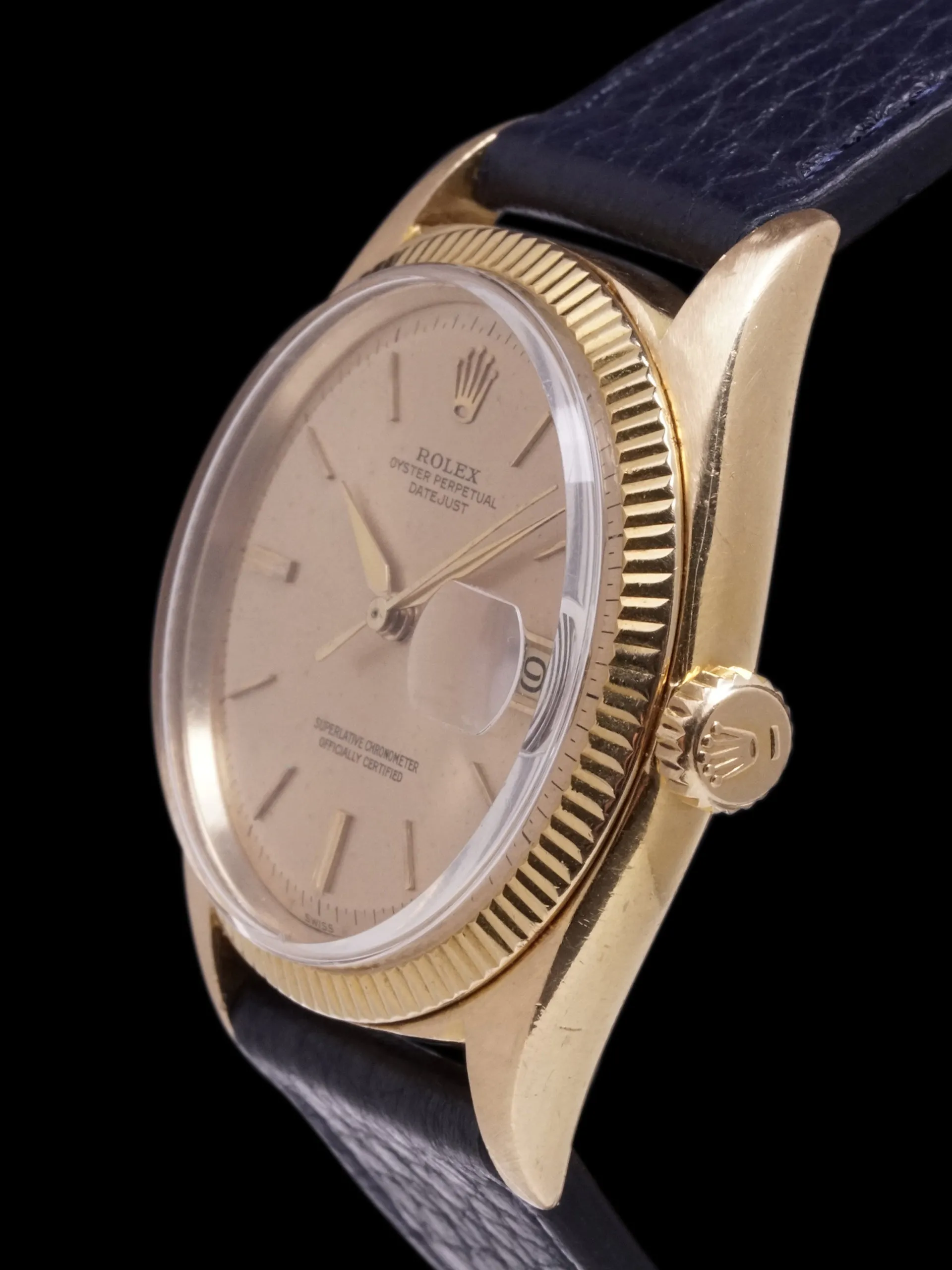 1960 Rolex Datejust (Ref. 1601) 18K YG "Swiss Only" No-Lume Dial