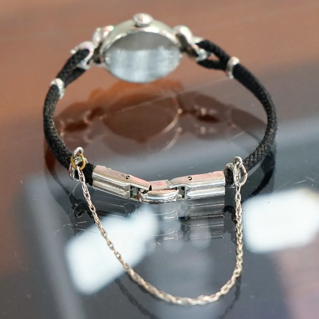 1961 BULOVA Ladies 14K White Gold & Diamonds Cocktail Watch 23 Jewels - ALL Original