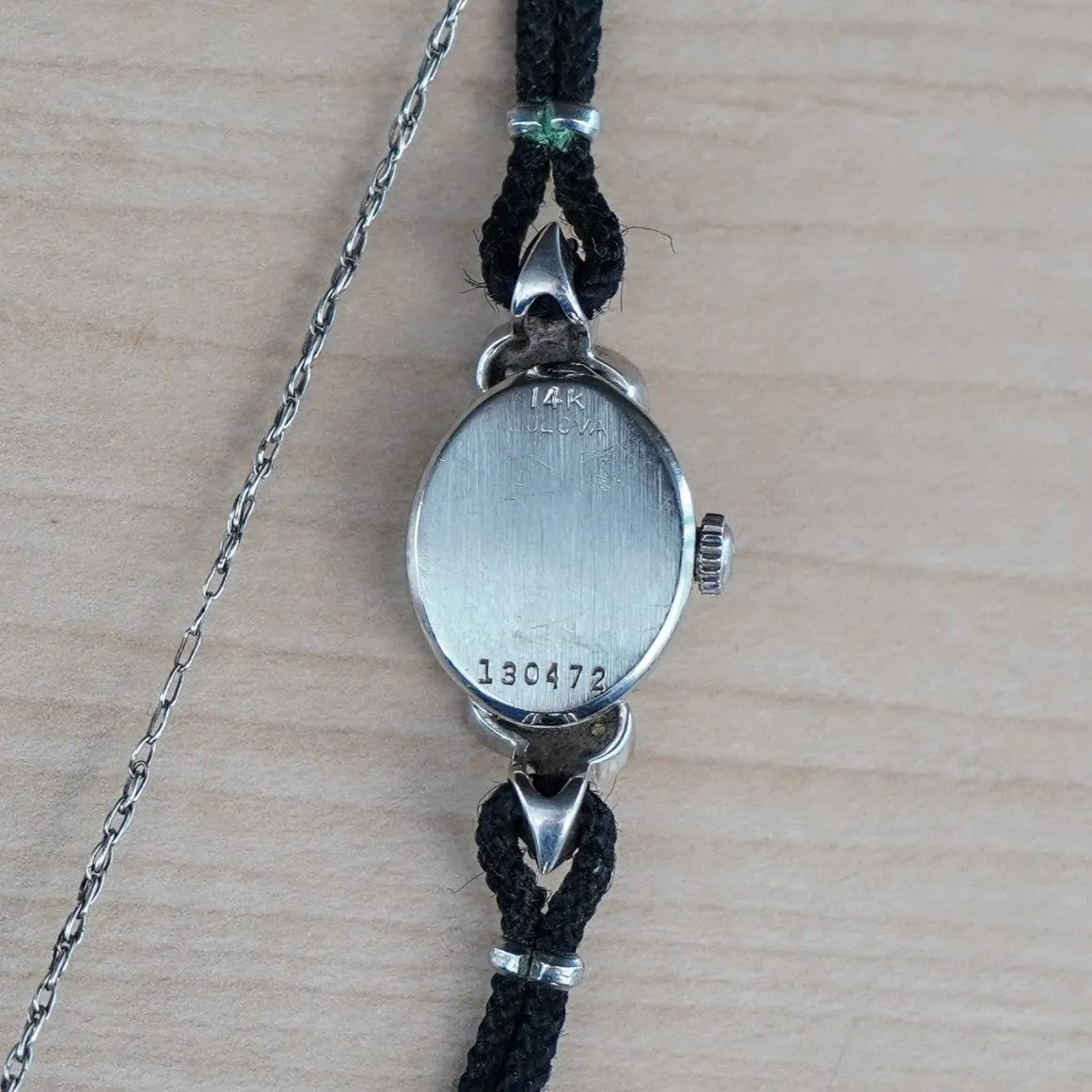 1961 BULOVA Ladies 14K White Gold & Diamonds Cocktail Watch 23 Jewels - ALL Original
