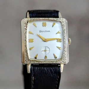 1963 BULOVA Senator “G” Watch Stunning Case Design 17 Jewels Wristwatch
