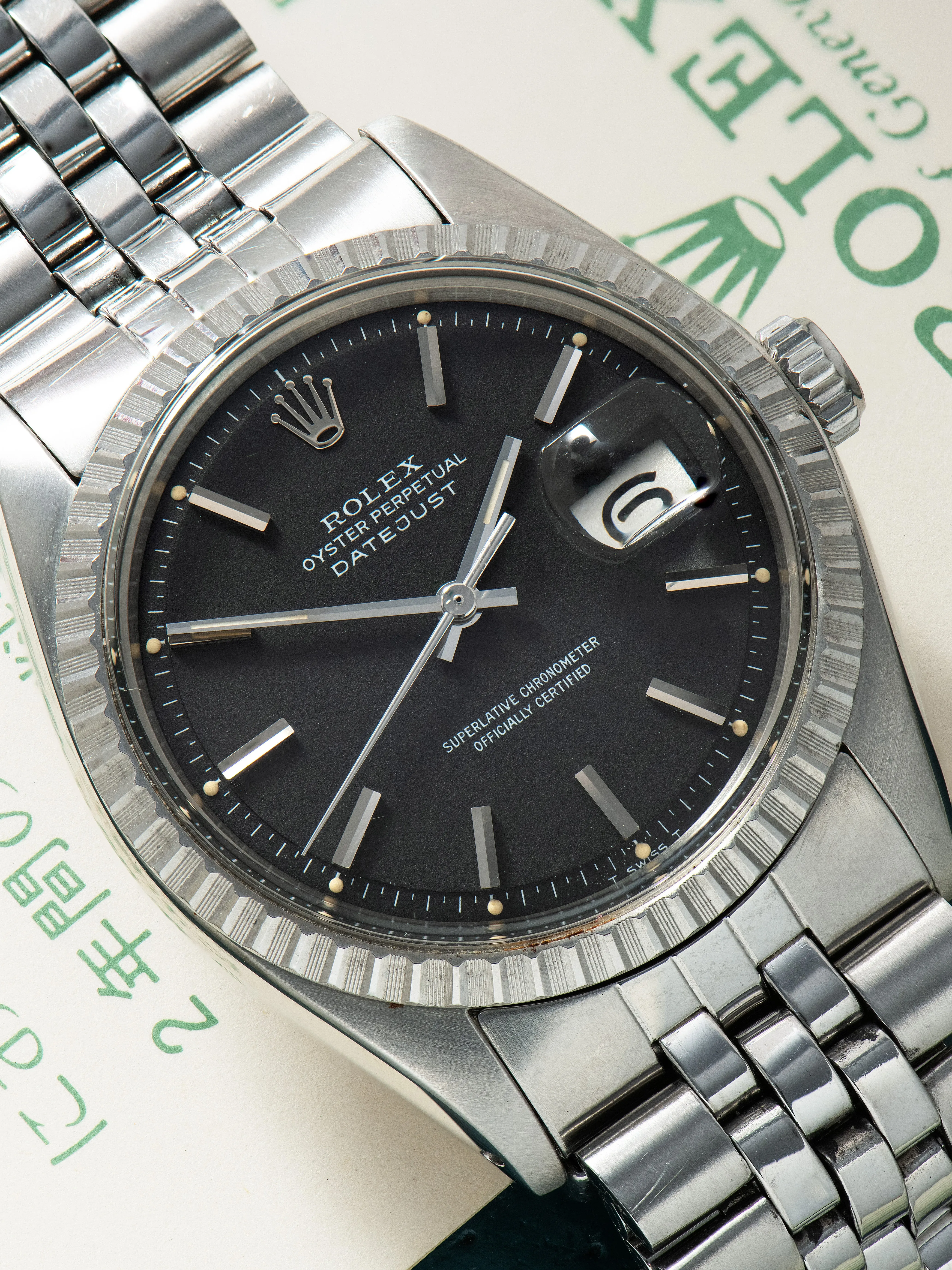 1975 Rolex Datejust (Ref. 1603) Matte Black Dial W/ Box & Papers