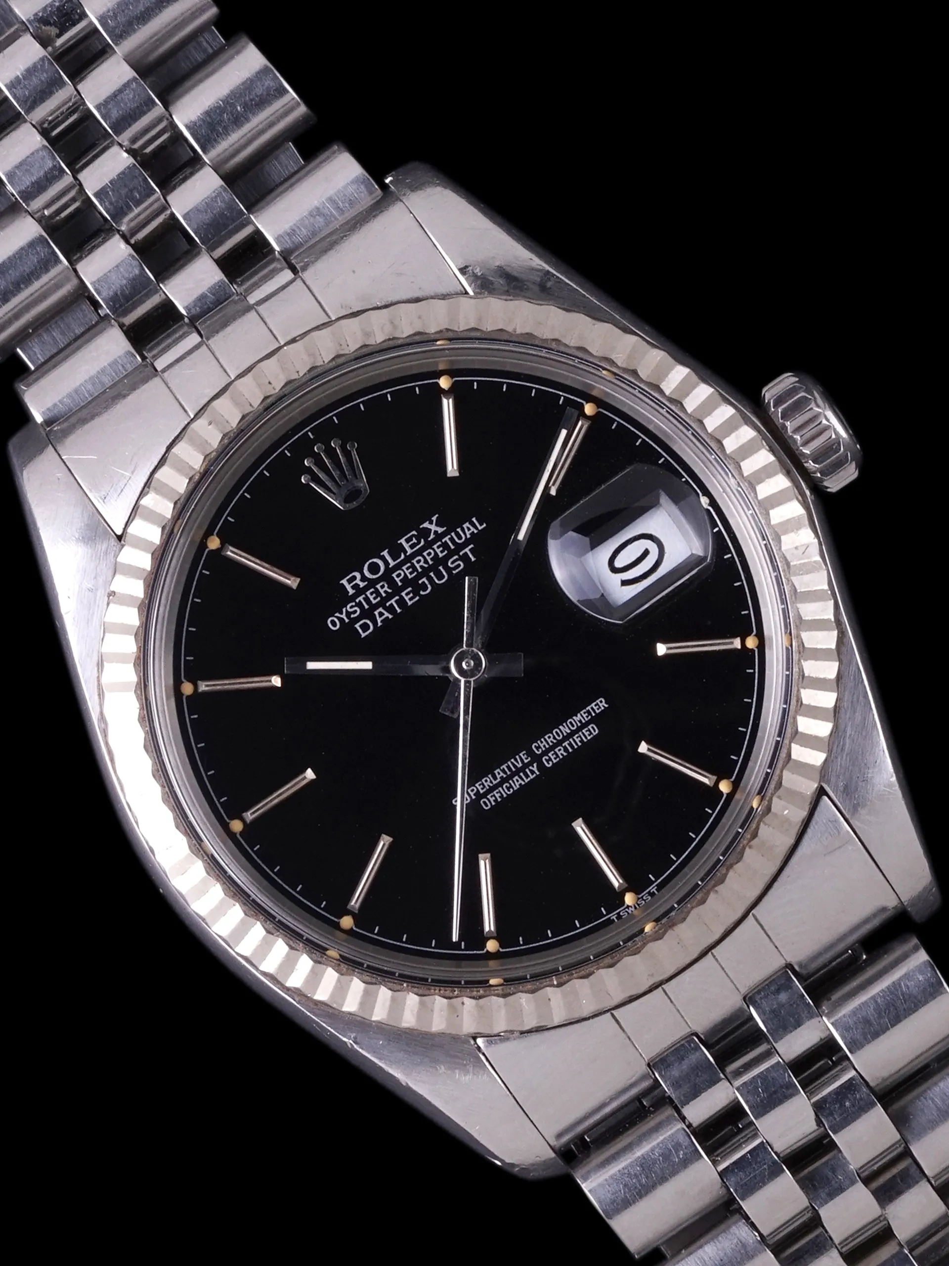 1985 Rolex Datejust (Ref. 16014) Black Chapter Ring Dial