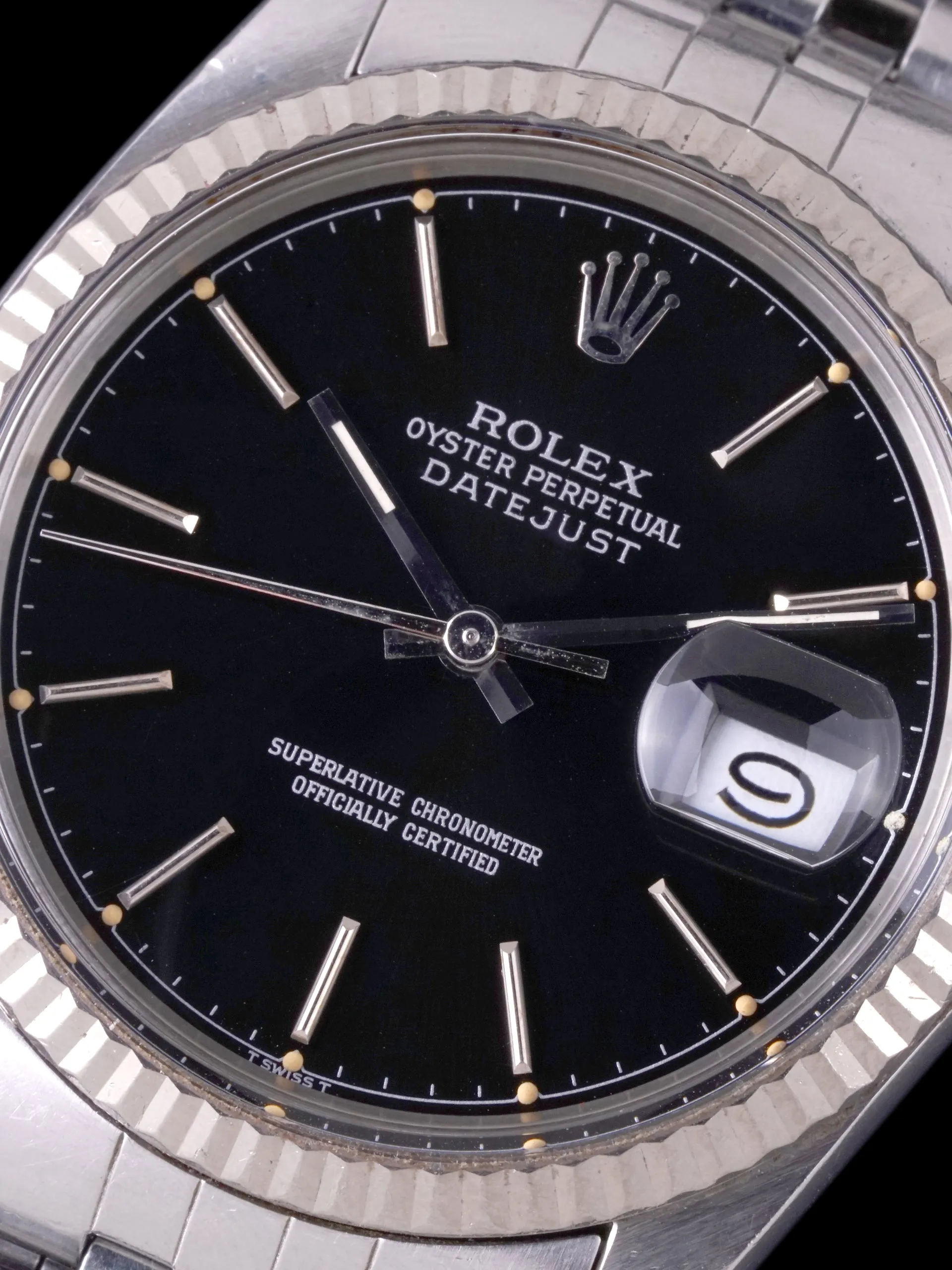 1985 Rolex Datejust (Ref. 16014) Black Chapter Ring Dial