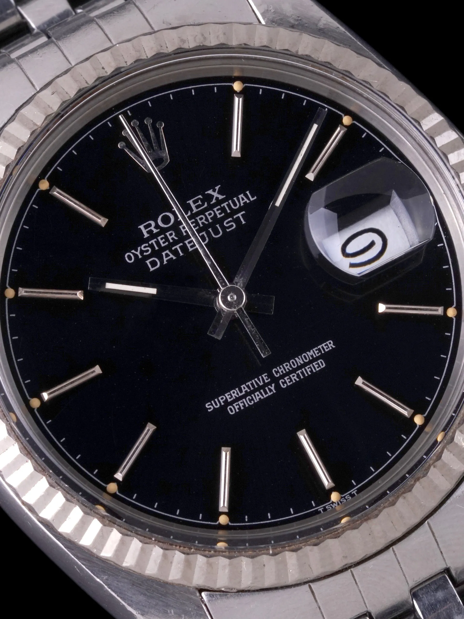 1985 Rolex Datejust (Ref. 16014) Black Chapter Ring Dial