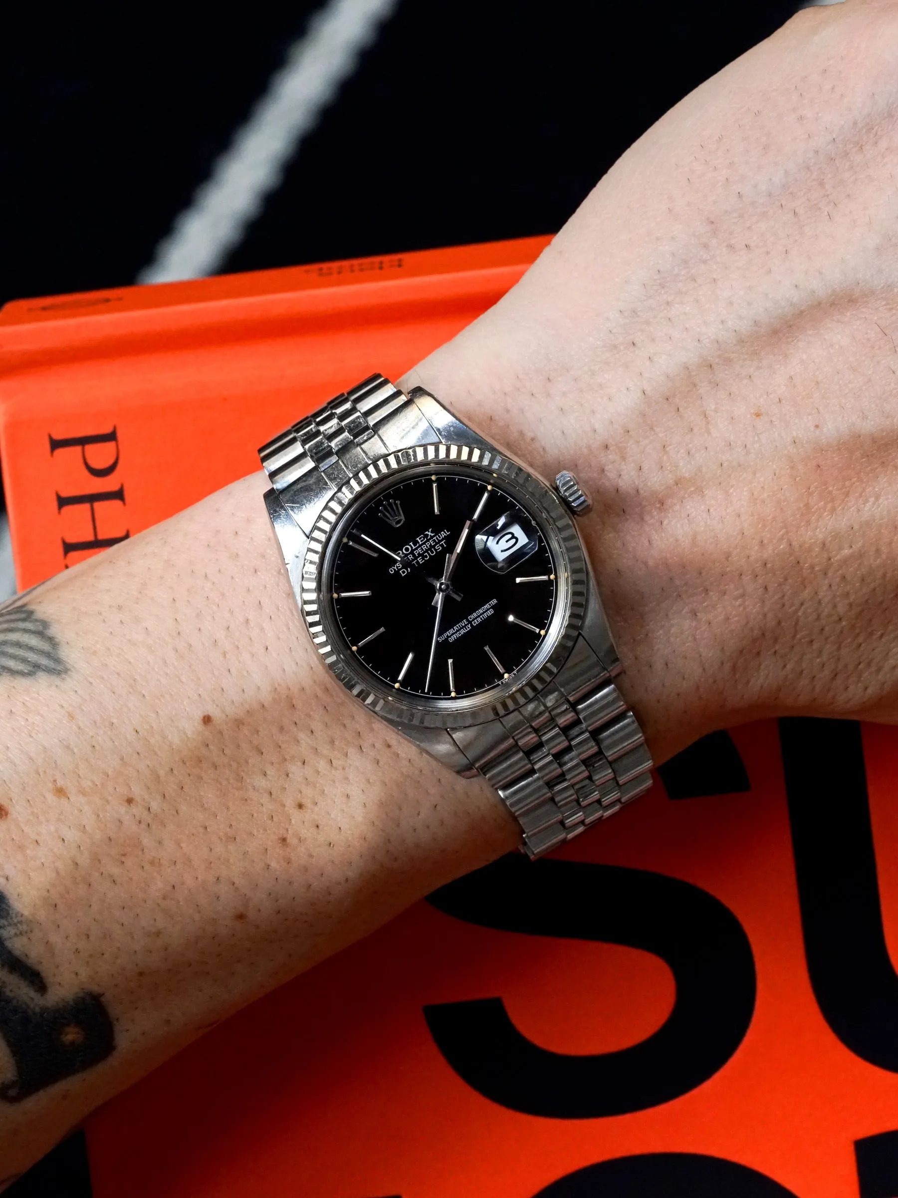 1985 Rolex Datejust (Ref. 16014) Black Chapter Ring Dial