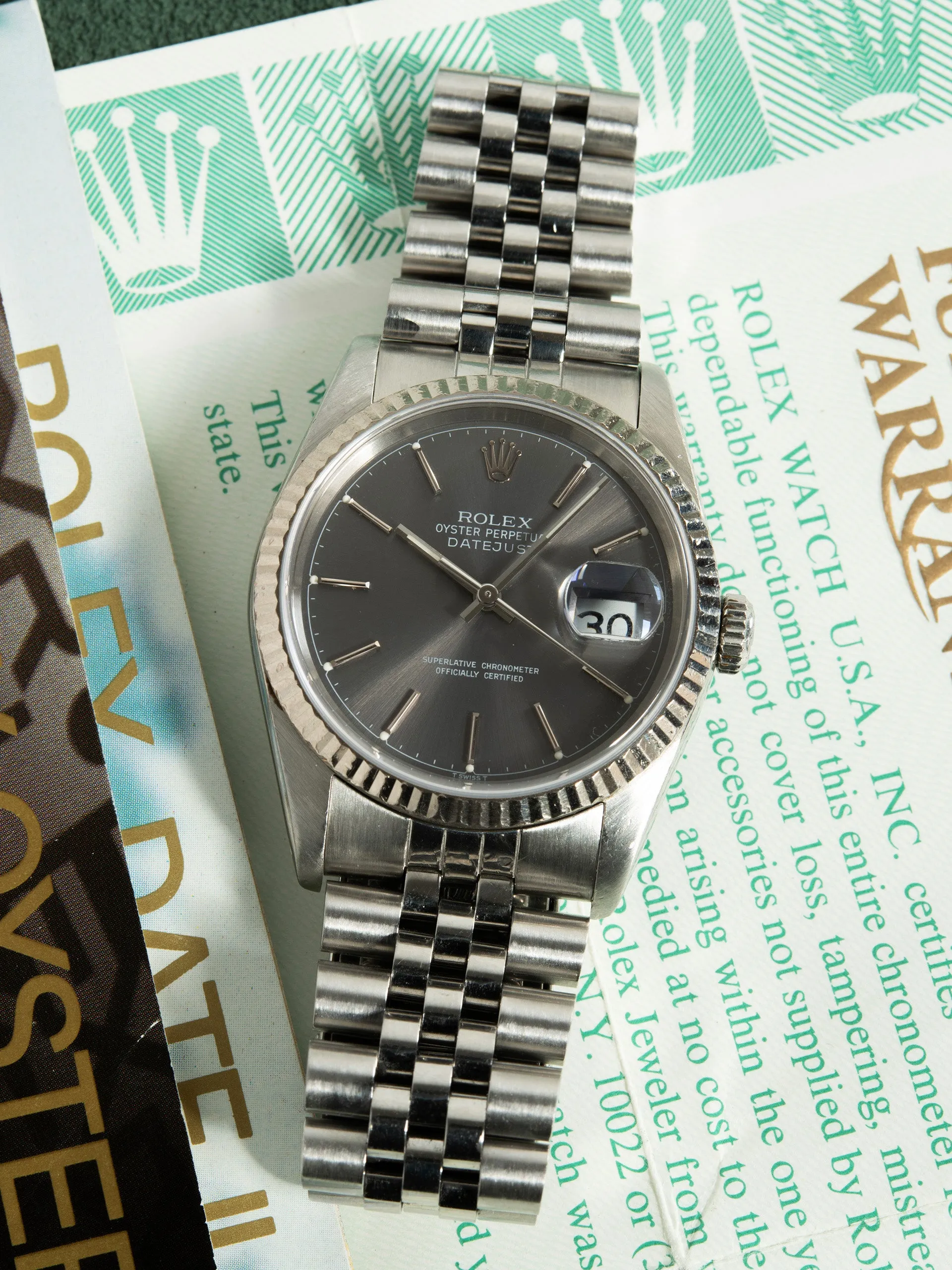 1989 Rolex Datejust (Ref. 16234) Grey "Chapter Ring" Dial W/ Box & Papers