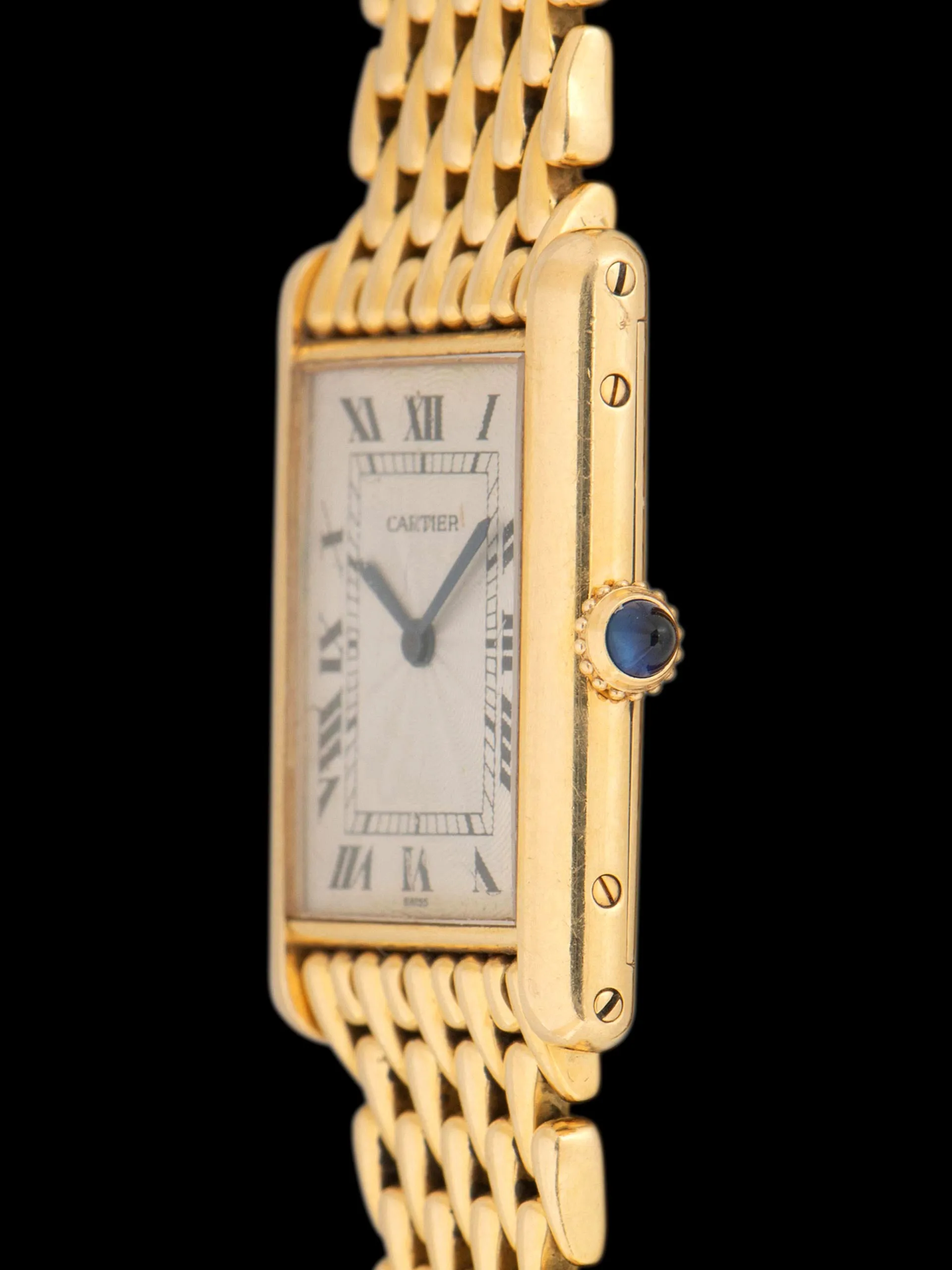 1990s Cartier Tank LC 18K YG "Extra Plate" (Ref. 16121) Flinque Dial W/ Teardrop Bracelet