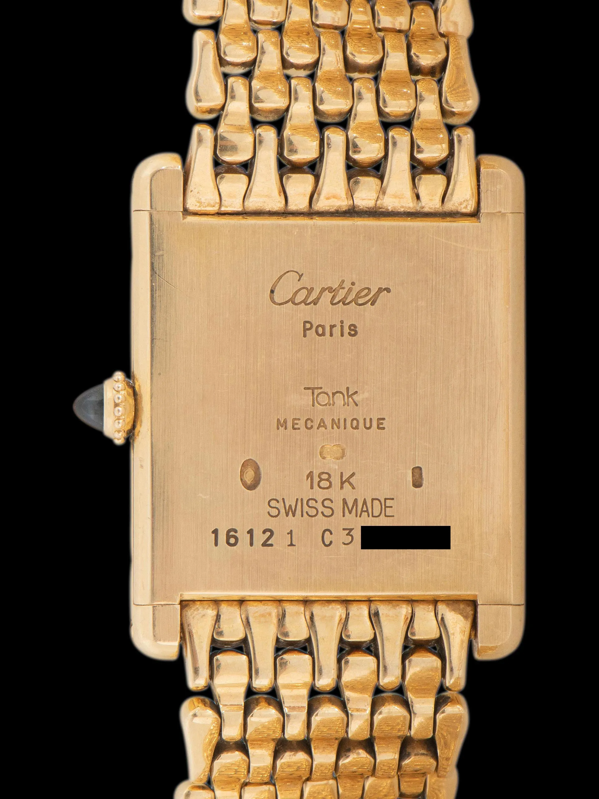 1990s Cartier Tank LC 18K YG "Extra Plate" (Ref. 16121) Flinque Dial W/ Teardrop Bracelet