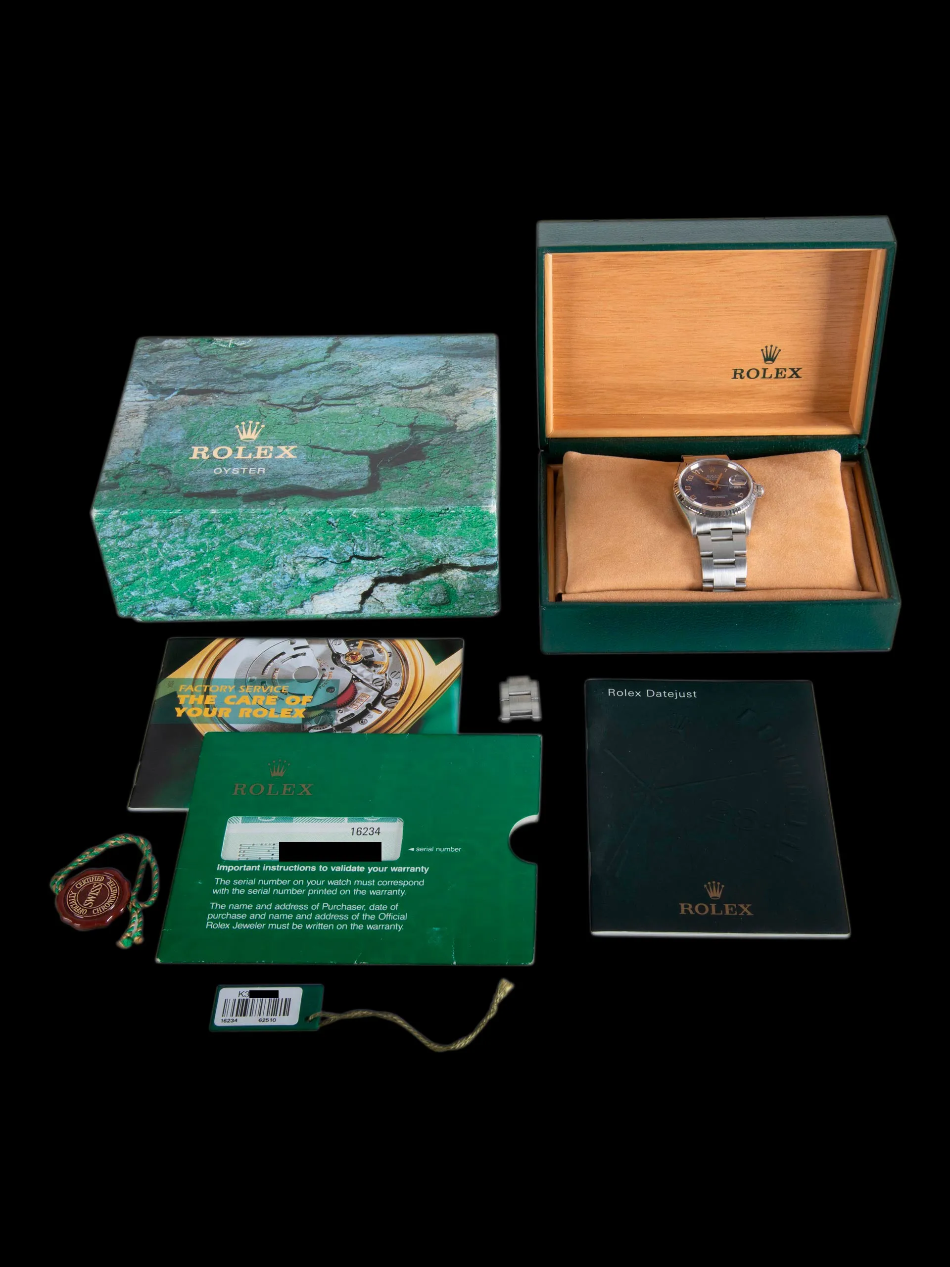 2001 Rolex Datejust (Ref. 16234) Blue "Jubilee" Dial W/ Box & Papers