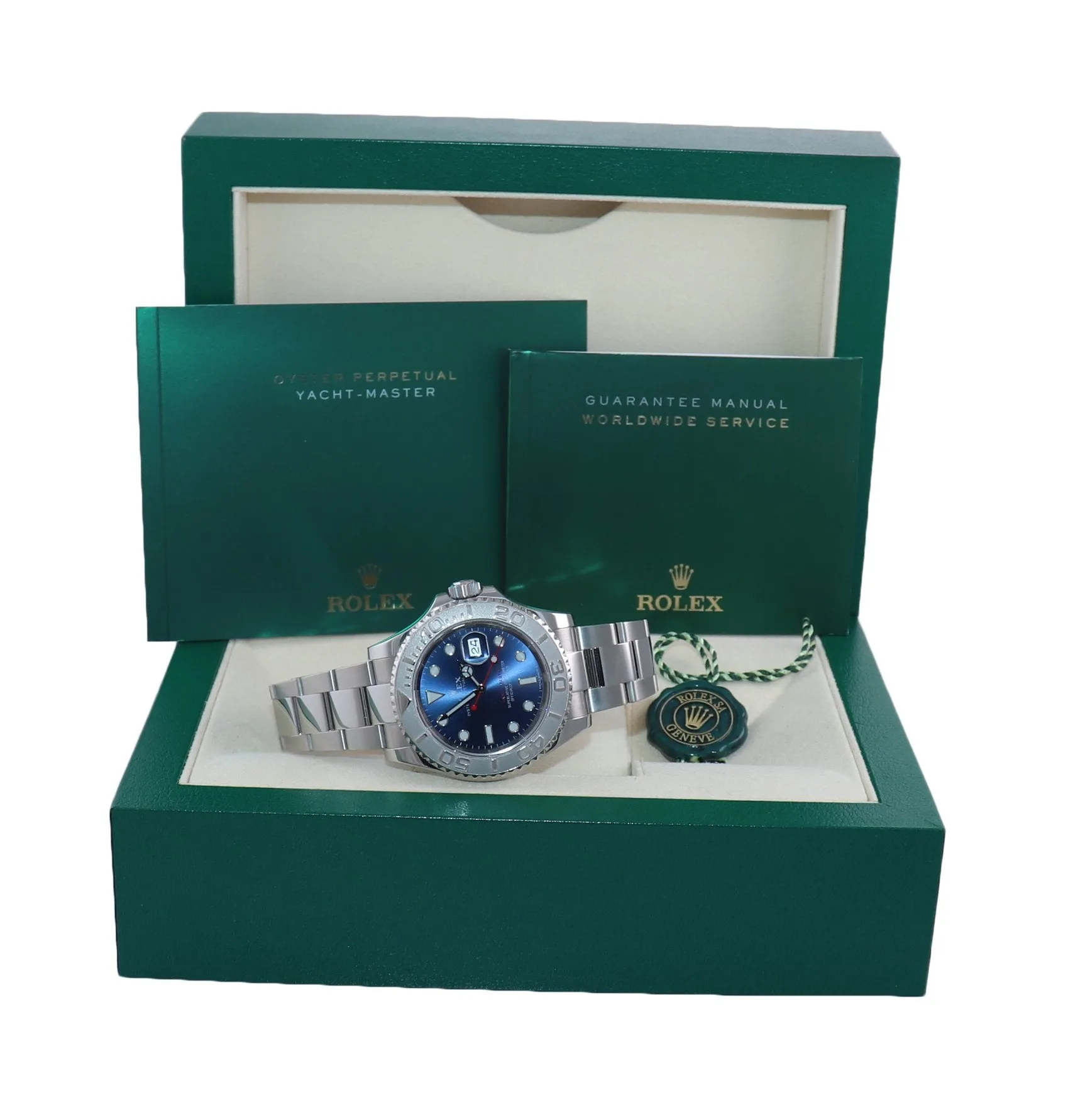 2018-2019 Rolex Yacht-Master 116622 Steel Platinum Blue 40mm Watch Box