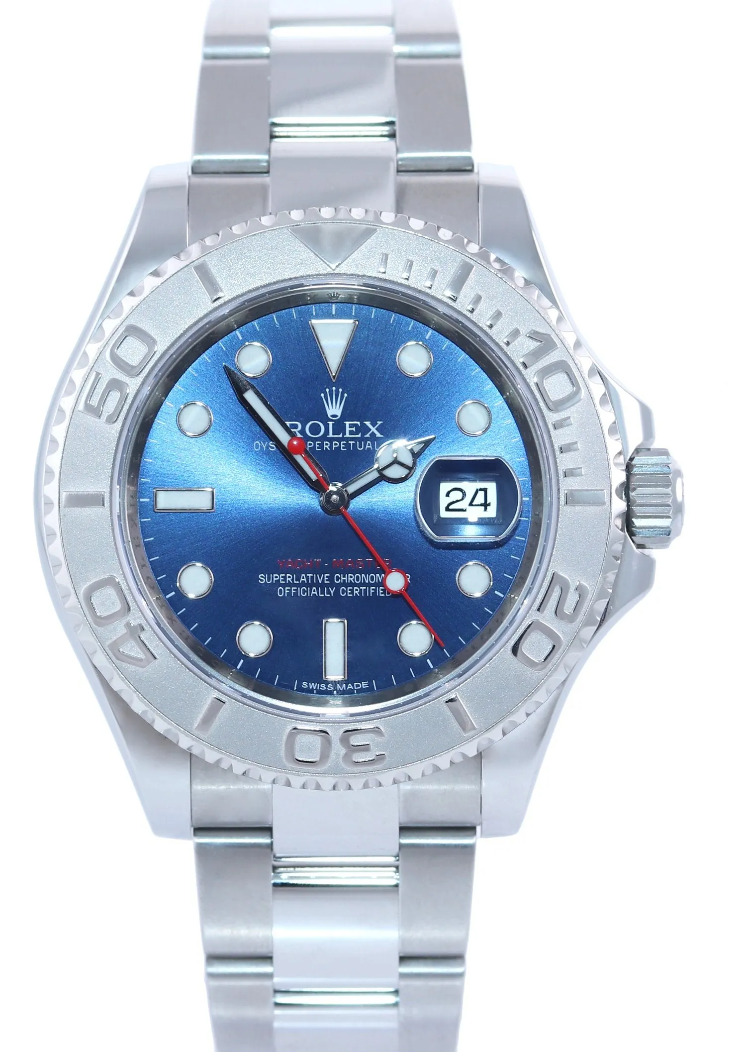 2018-2019 Rolex Yacht-Master 116622 Steel Platinum Blue 40mm Watch Box