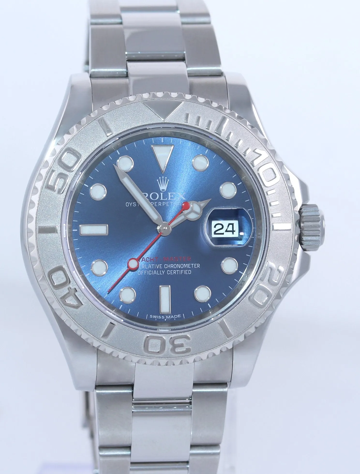 2018-2019 Rolex Yacht-Master 116622 Steel Platinum Blue 40mm Watch Box