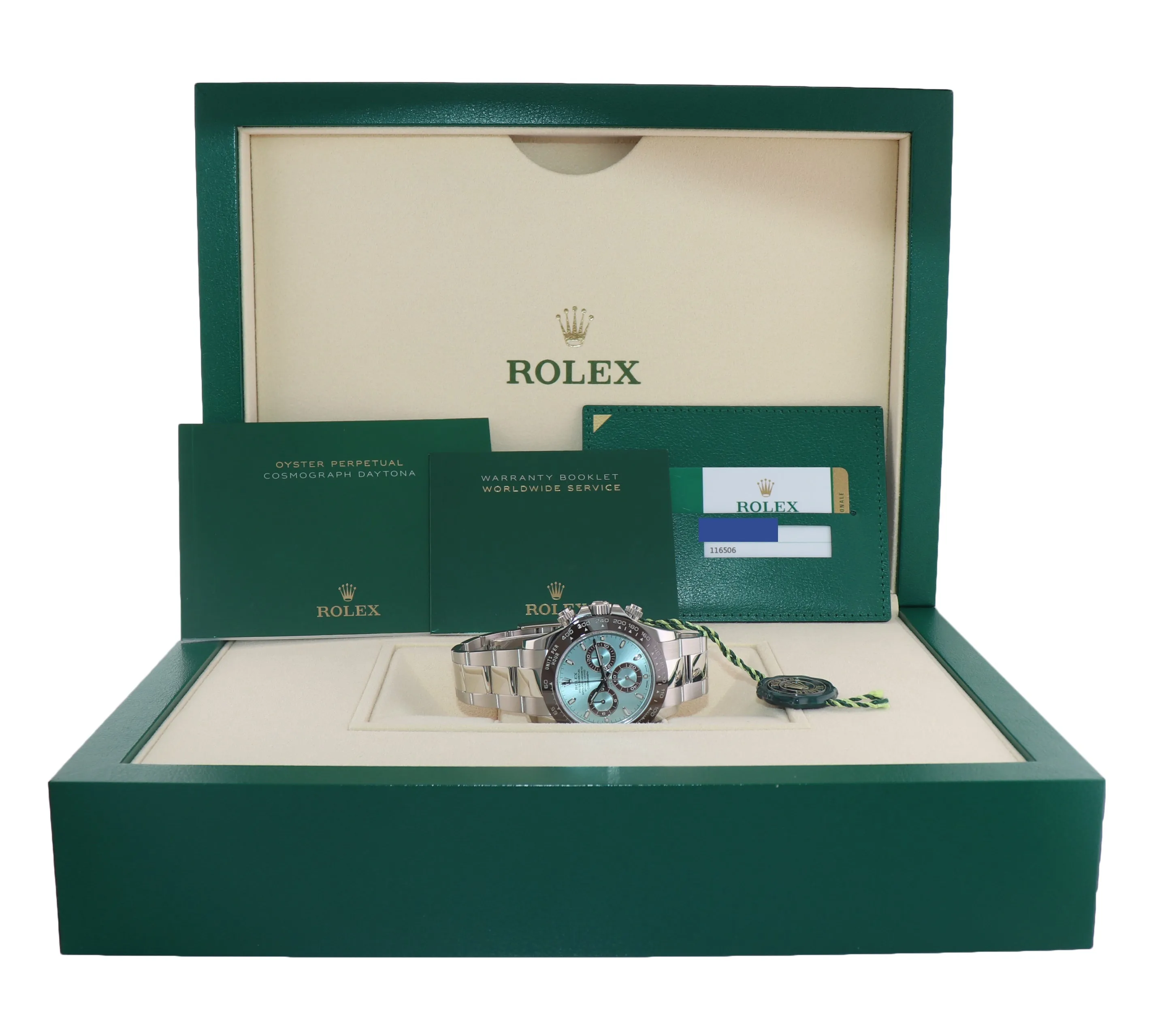 2018 NEW STICKERS PAPERS Rolex Daytona 116506 Platinum Glacier Blue Watch Box