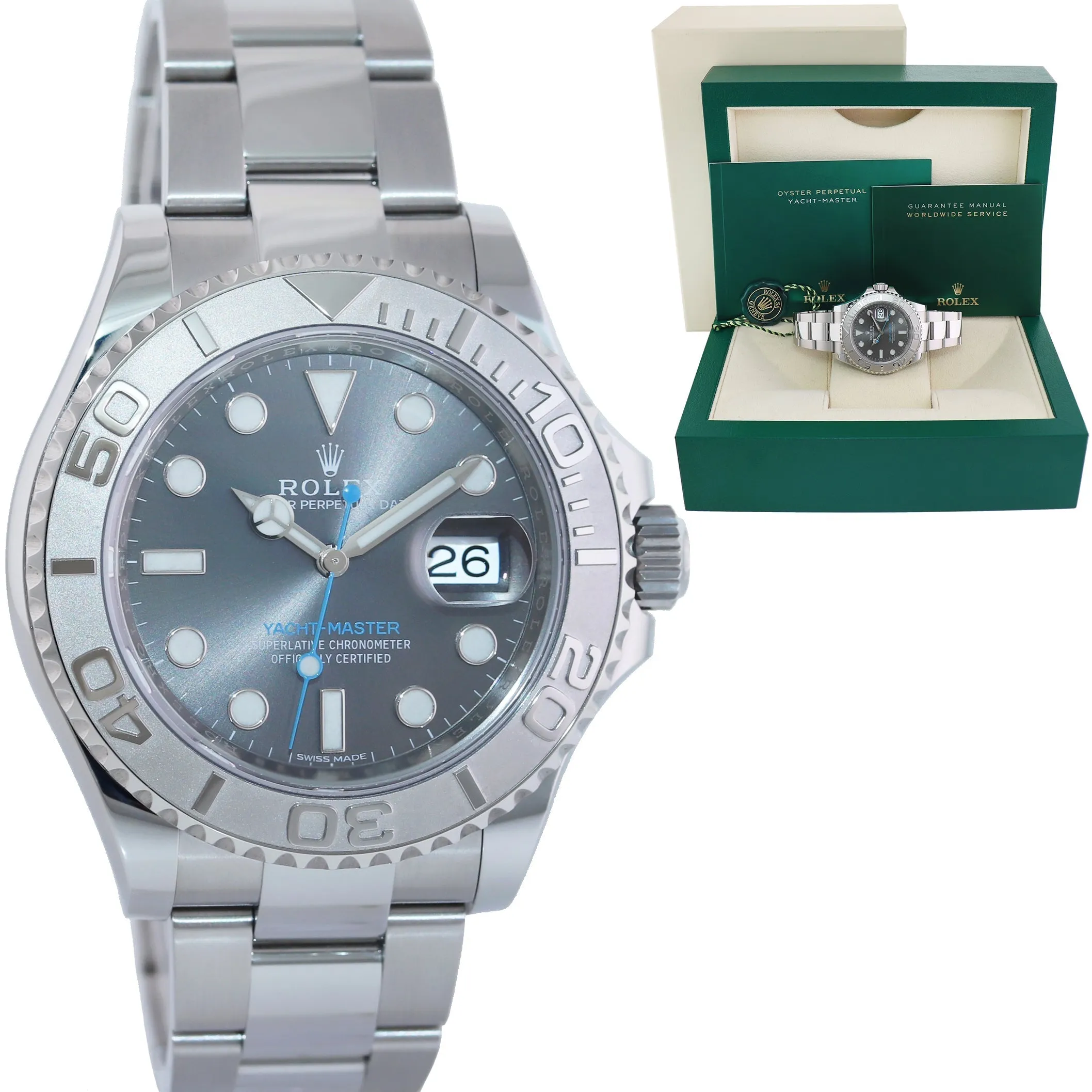 2019 MINT Rolex Yacht-Master 116622 Rhodium Steel Platinum 40mm Watch Box