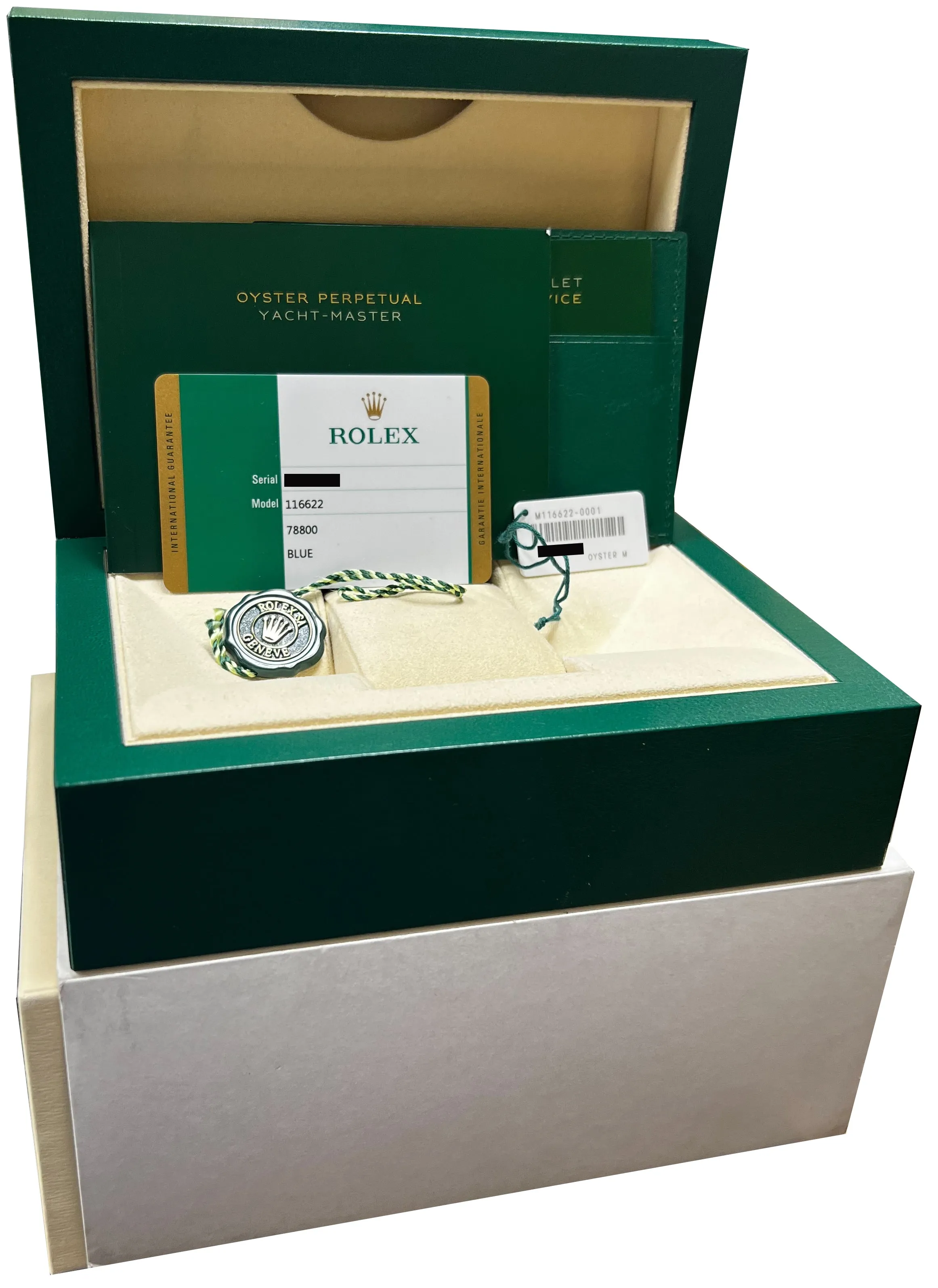 2019 Rolex Yacht-Master Stainless Steel Platinum Blue 40mm Watch 116622 B P