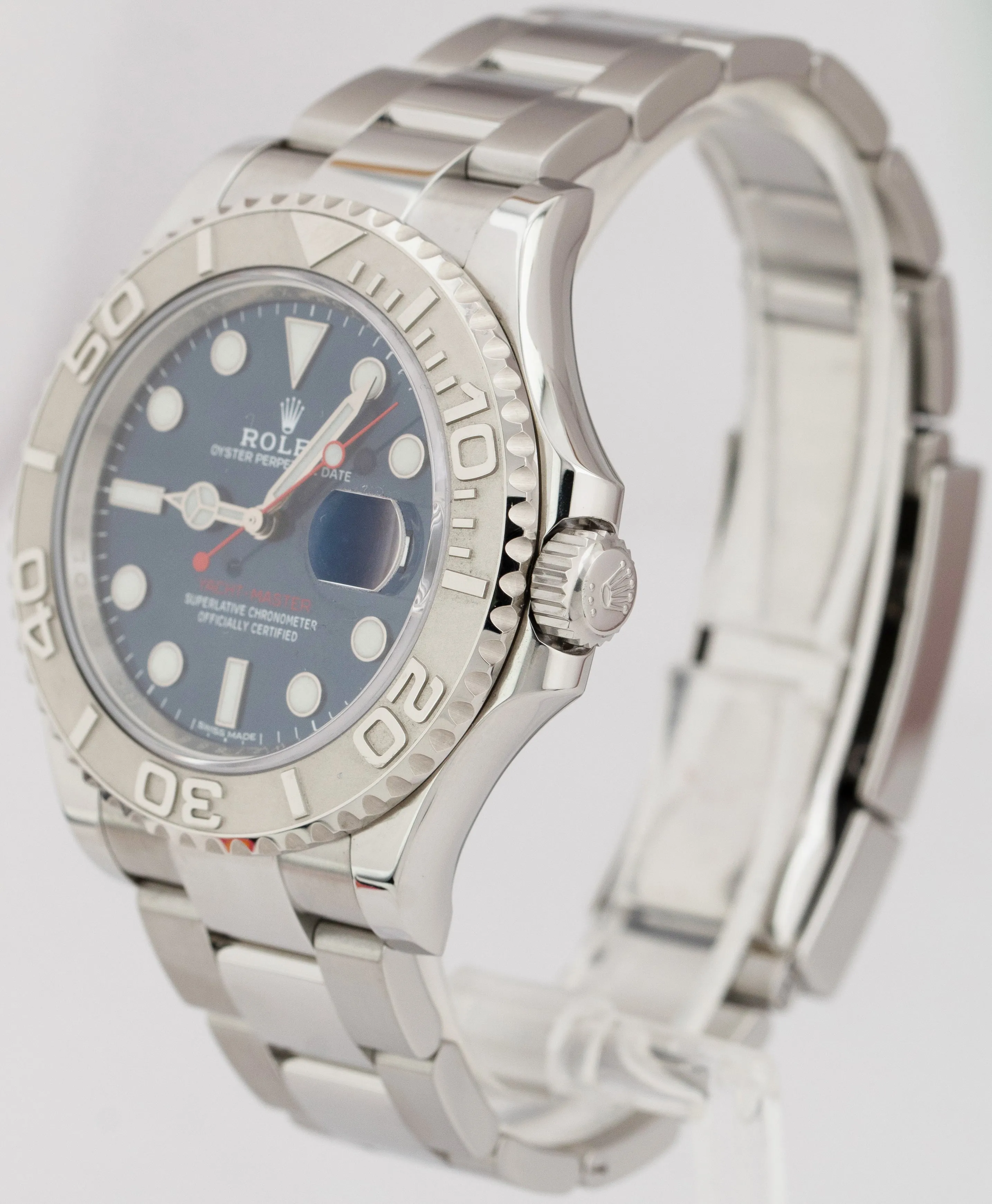 2019 Rolex Yacht-Master Stainless Steel Platinum Blue 40mm Watch 116622 B P
