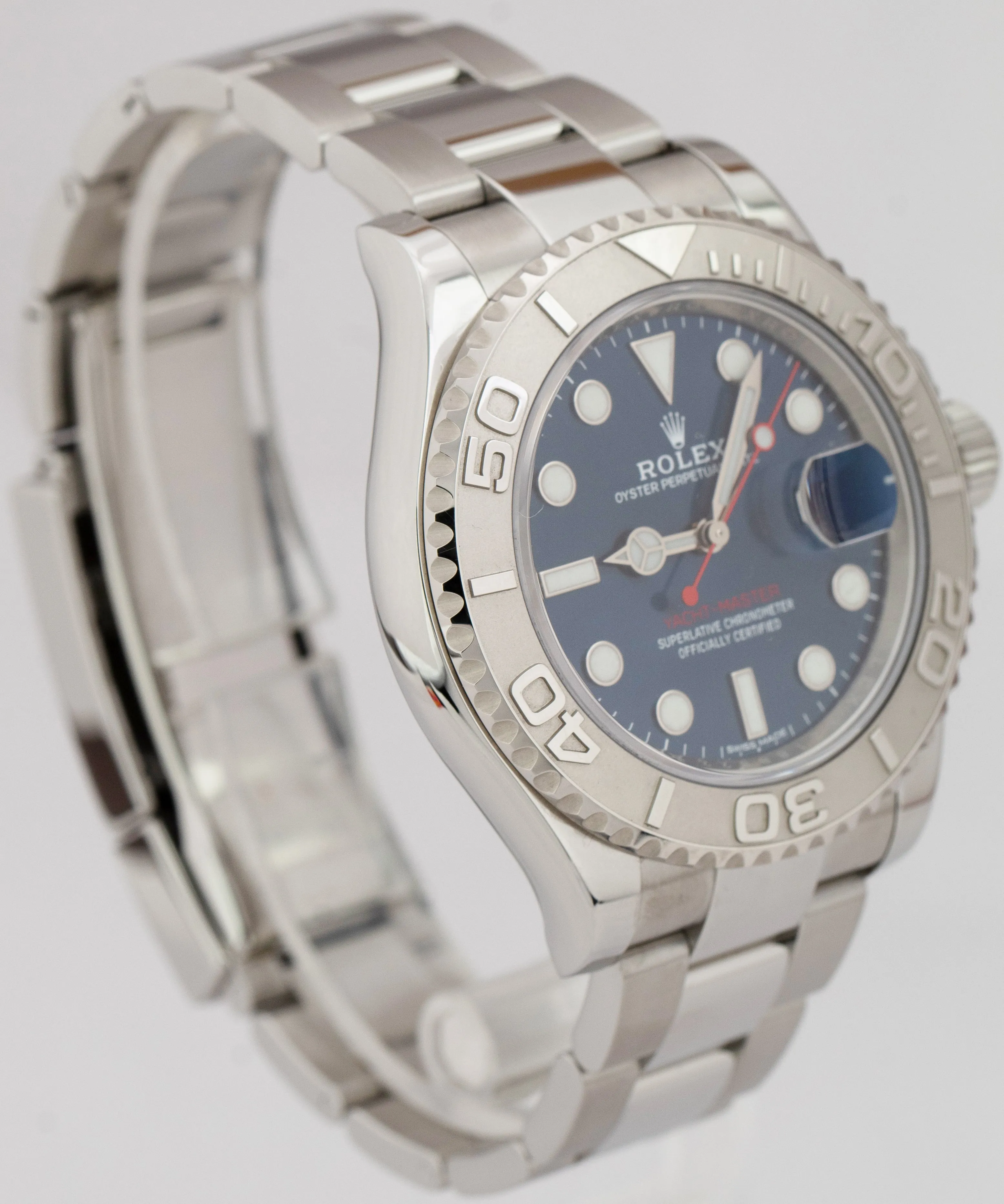 2019 Rolex Yacht-Master Stainless Steel Platinum Blue 40mm Watch 116622 B P