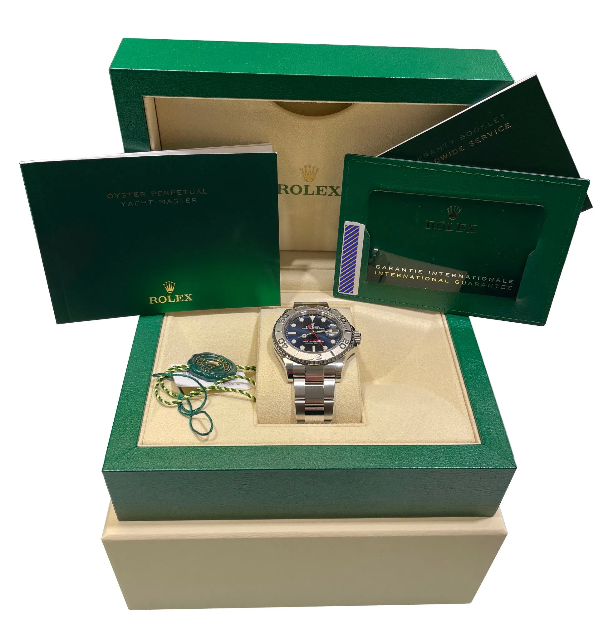 2020 STICKERED Rolex Yacht-Master 40mm Blue Stainless Steel Oyster Watch 126622