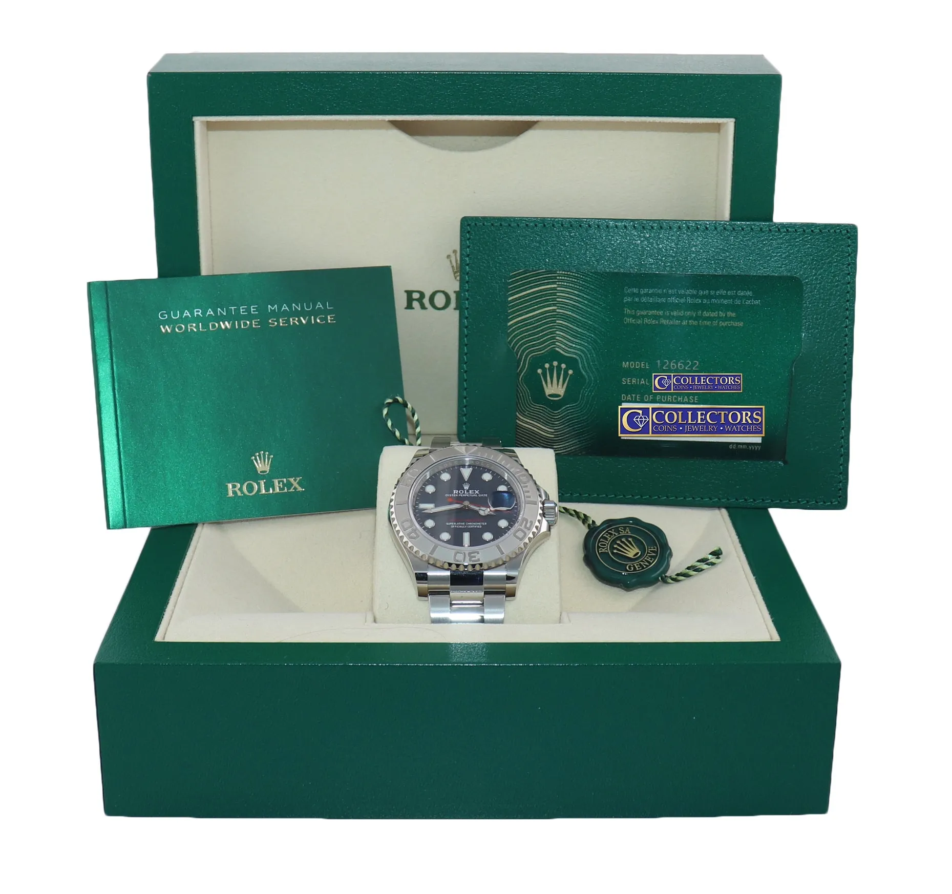 2021 NEW PAPERS Rolex Yacht-Master 126622 Steel Platinum Blue Watch Box