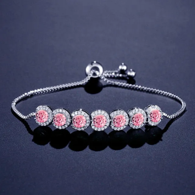 2022 New Fashion Luxury Punk Gold Silver Color Tennis Bracelets Bangle for Women Wedding on Hand Gift Jewelry Wholesale S5877b