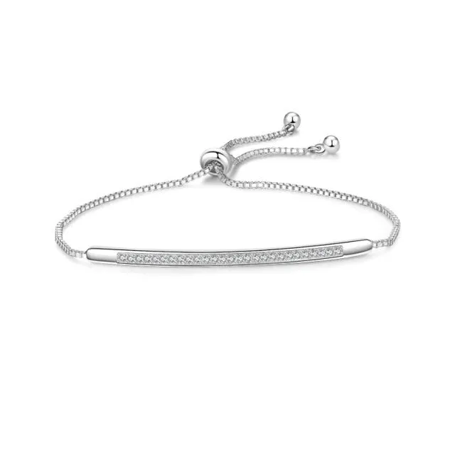 2022 New Fashion Luxury Punk Gold Silver Color Tennis Bracelets Bangle for Women Wedding on Hand Gift Jewelry Wholesale S5877b