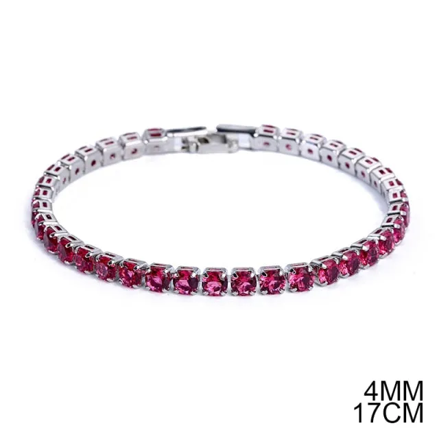 2022 New Fashion Luxury Punk Gold Silver Color Tennis Bracelets Bangle for Women Wedding on Hand Gift Jewelry Wholesale S5877b